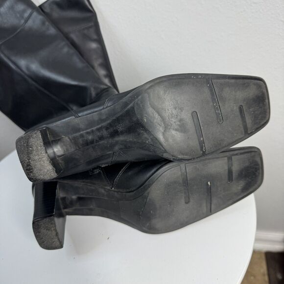 Nine & Company Black Knee 17" High Boots Zipper Sides 6.5 M Y2K 90’s Vibe - Picture 8 of 8